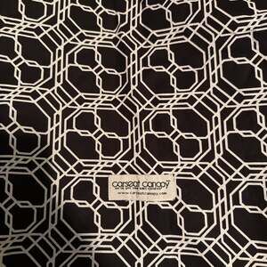 Baby Carseat Canopy Brand Cover Black & White Pattern Gray Dots Warm EUC Minky